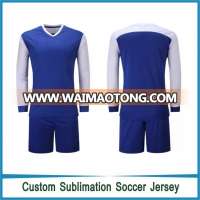 With Brand Logo 2017 Top Quality Long Sleeve Soccer Jerseys Football Shirt And Shorts